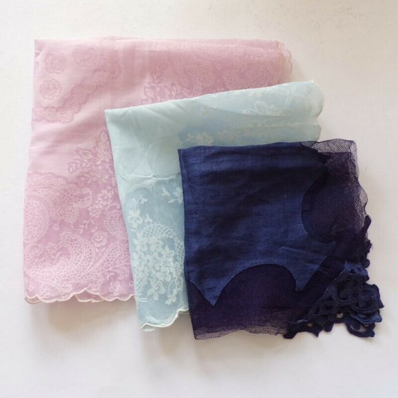 Vintage Floral Sheer Ladies Handkerchiefs 2380 - Picture 2 of 8